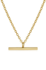 18k Gold T-Bar Circle Chain Necklace Layering Set HAUS OF DECK 