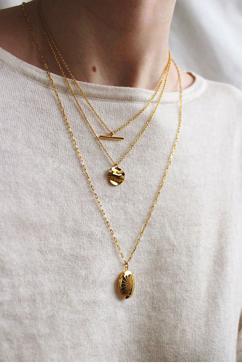 18k Gold Triple Set of Layering Pendant Necklaces HAUS OF DECK 