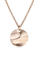 18k Rose Gold Circle Pendant Necklace HAUS OF DECK 