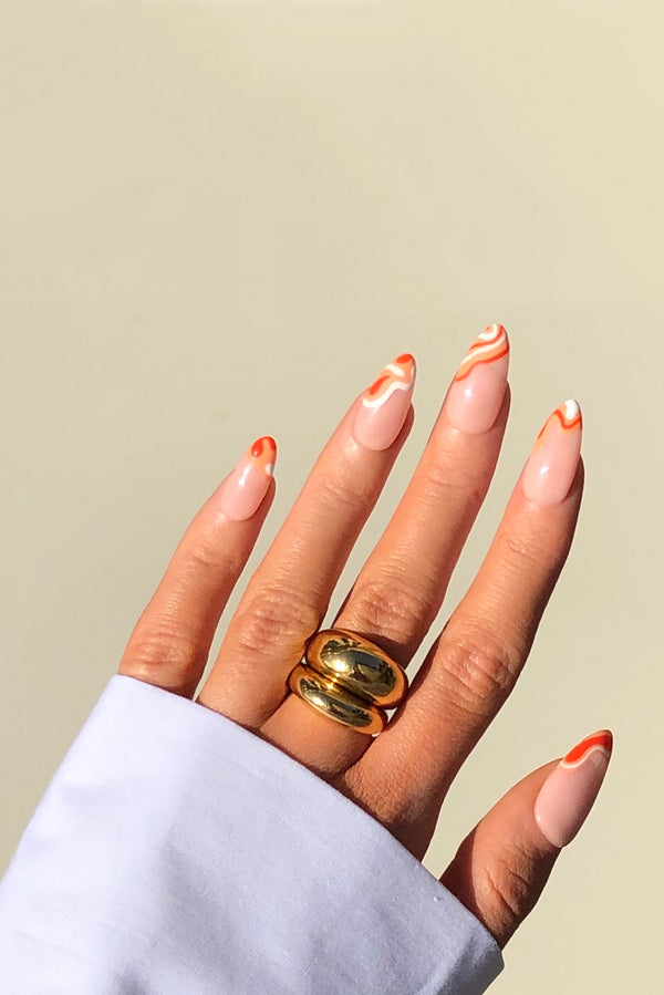 18k Gold Plated Dome Double Ring Set x2