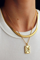 18k Gold Plated Herringbone Star Layering Set