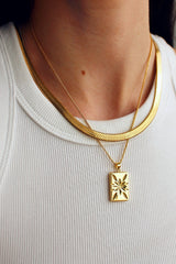 18k Gold Plated Herringbone Star Layering Set