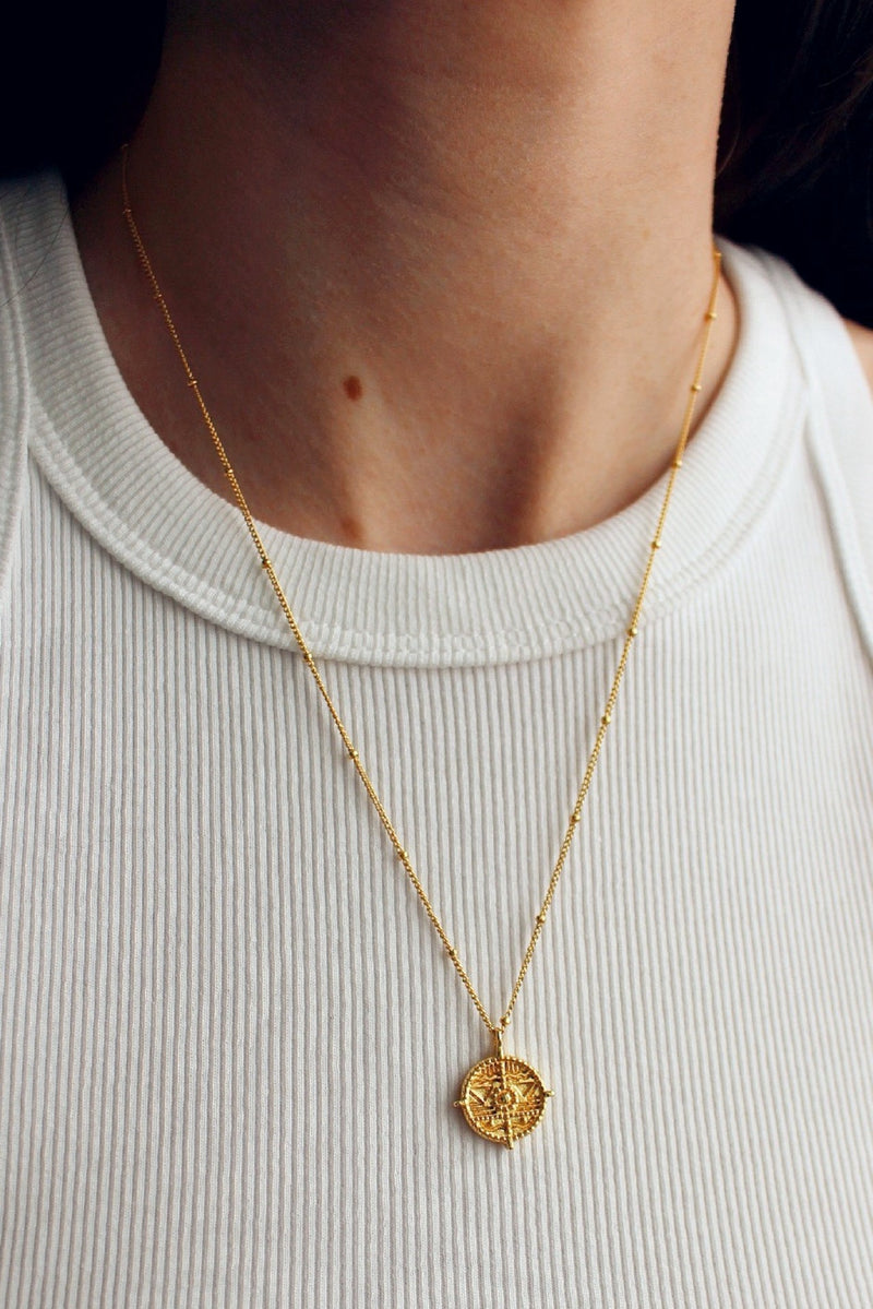 18k Gold Plated Medallion Pendant Necklace