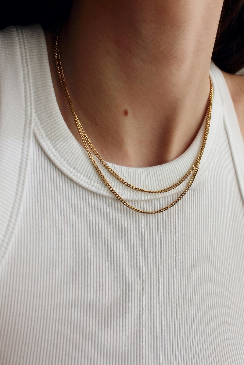 Women's double chain necklace cheap