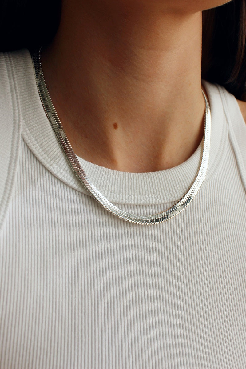 Sterling Silver Plated Herringbone Chain