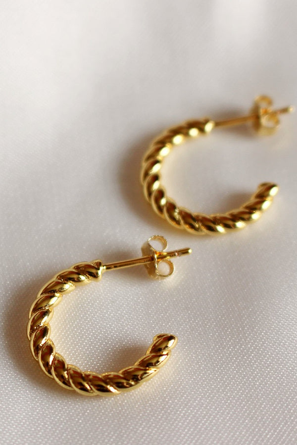 18k Gold Plated Twist Hoops