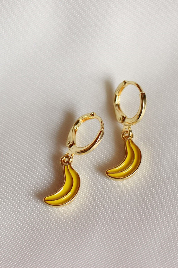 18k Gold Plated Banana Huggie Hoop Earrings