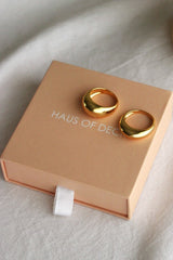 18k Gold Plated Dome Double Ring Set x2