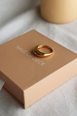 18k Gold Plated Skinny Dome Ring