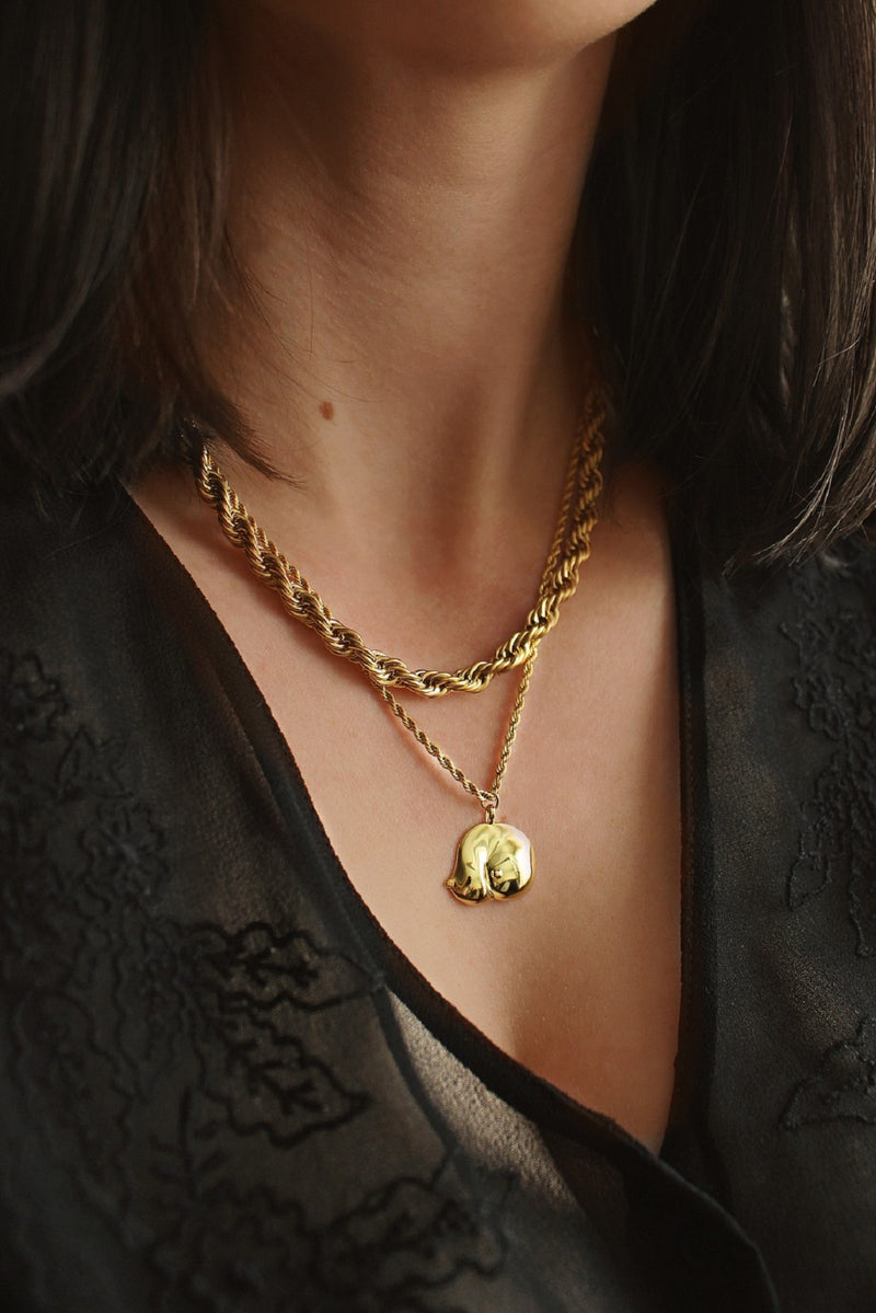 18k Gold Plated Boob Pendant Necklace