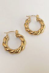 18k Gold Plated Braided Hoop Earrings