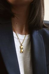 18k Gold Plated Female Body Pendant Necklace