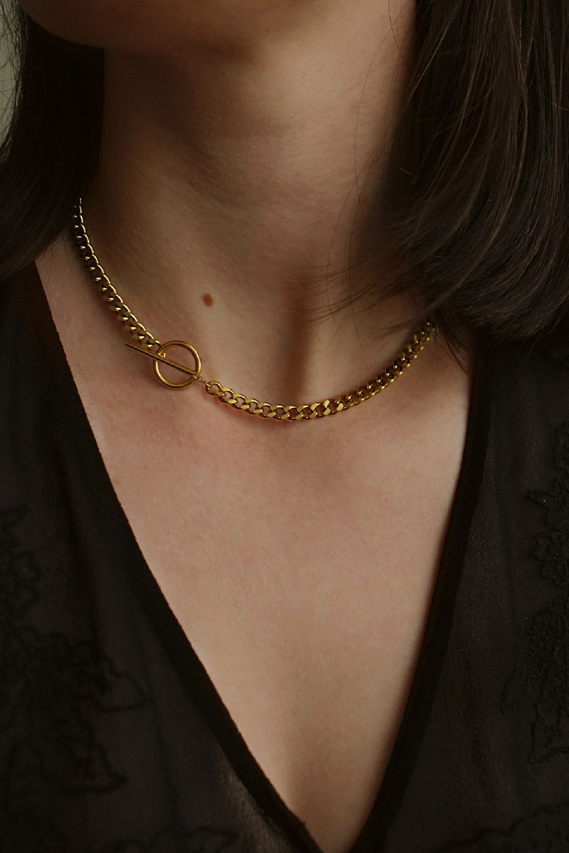 18k Gold Plated T-Bar Toggle Chain