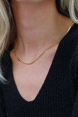 18k Gold Plated Thin Herringbone Chain