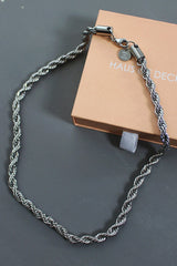 Rhodium Plated Rope Chain Necklace