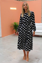 Black Polka Dot Tiered Dress