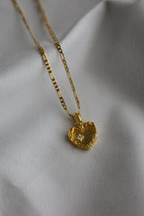 18k Gold Plated Figaro Heart Layering Set