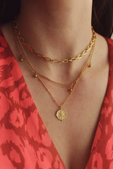 18k Gold Plated Medallion Layering Set