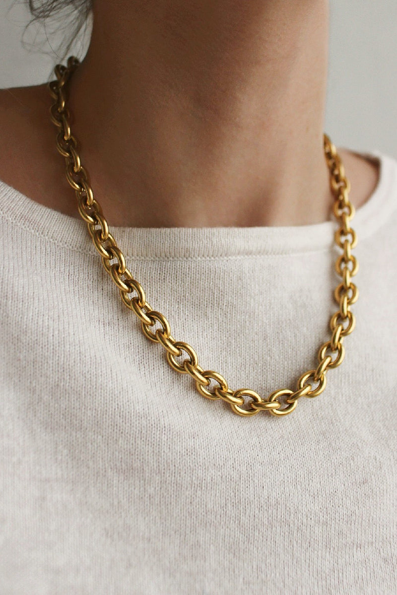 18k Gold Plated Chunky Chain Necklace