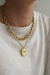 18k Gold Plated Chunky Chain Star Layering Set