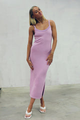 Lilac Knit Cami Dress with Split