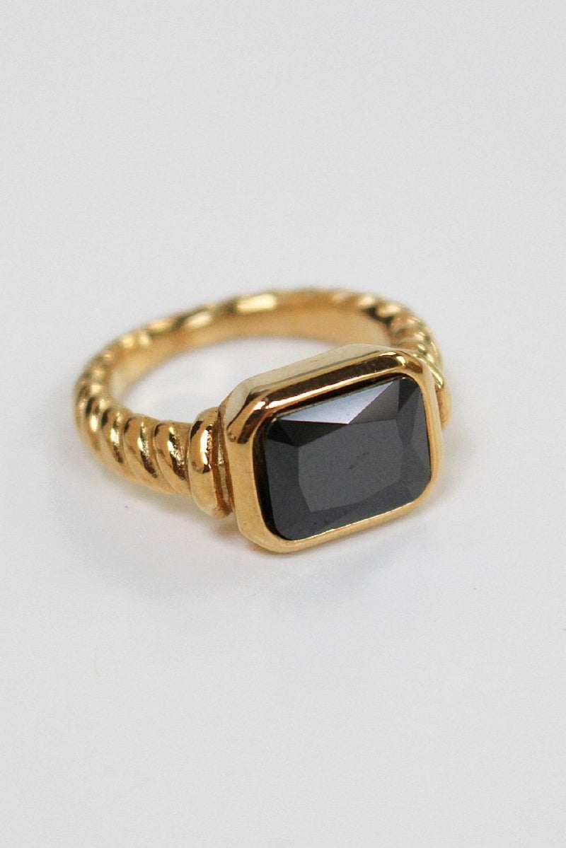 18k Gold Plated Gemstone Ring Set