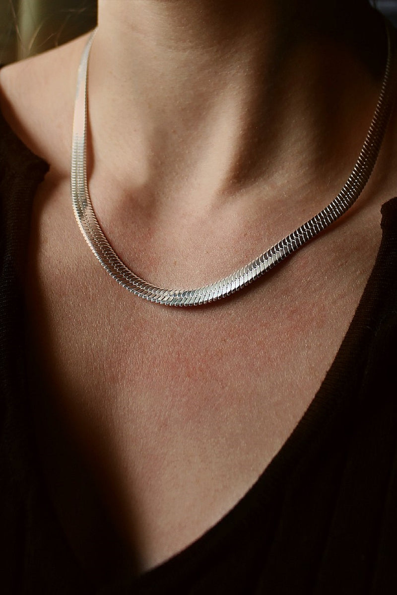 Sterling Silver Plated Herringbone Chain