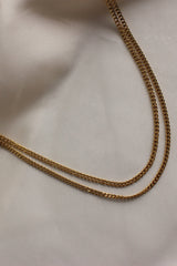 18k Gold Plated Barely There Thin Double Chain