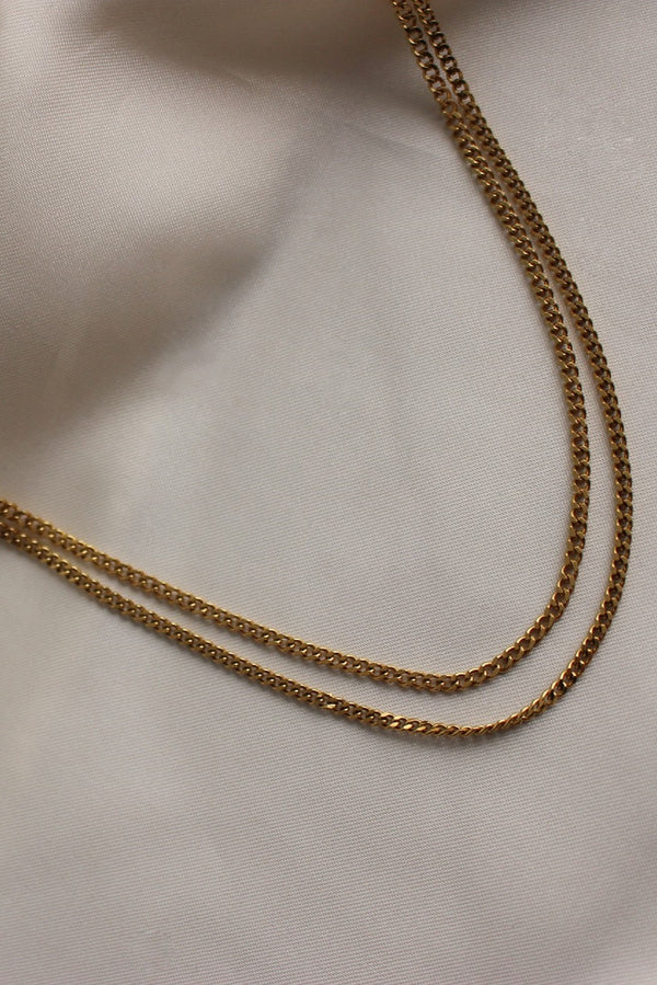 18k Gold Plated Barely There Thin Double Chain
