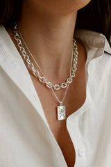 Sterling Silver Plated Chunky Chain Star Layering Set