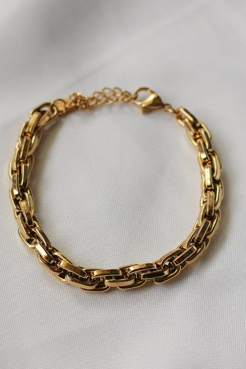 18k Gold Plated Multi Link Chain and Bracelet Set