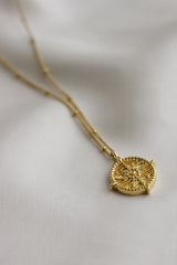 18k Gold Plated Medallion Pendant Necklace