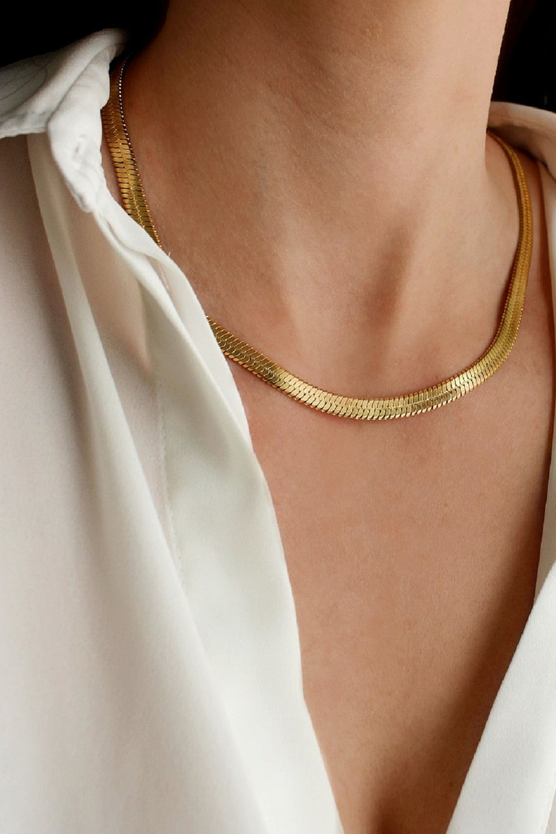 18k Gold Plated Herringbone Chain