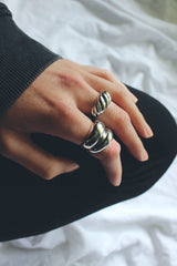 Sterling Silver Plated Baguette Dome Ring