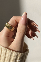 18k Gold Plated Chunky Ribbed Ring