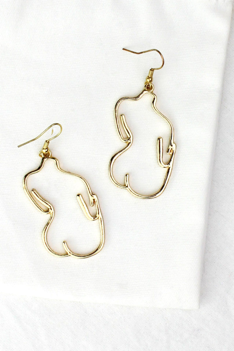 Gold Peachy Bum Earrings HAUS OF DECK 