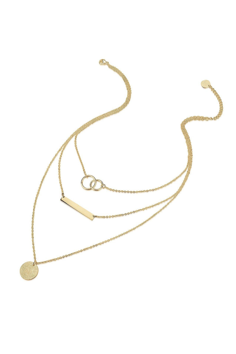 Layered 18k Gold Bar & Circle Necklace HAUS OF DECK 