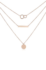 Layered 18k Rose Gold Bar & Circle Necklace HAUS OF DECK 