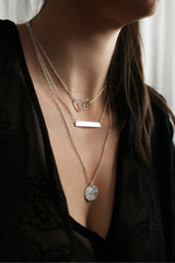 Layered Sterling Silver Bar & Circle Necklace HAUS OF DECK 