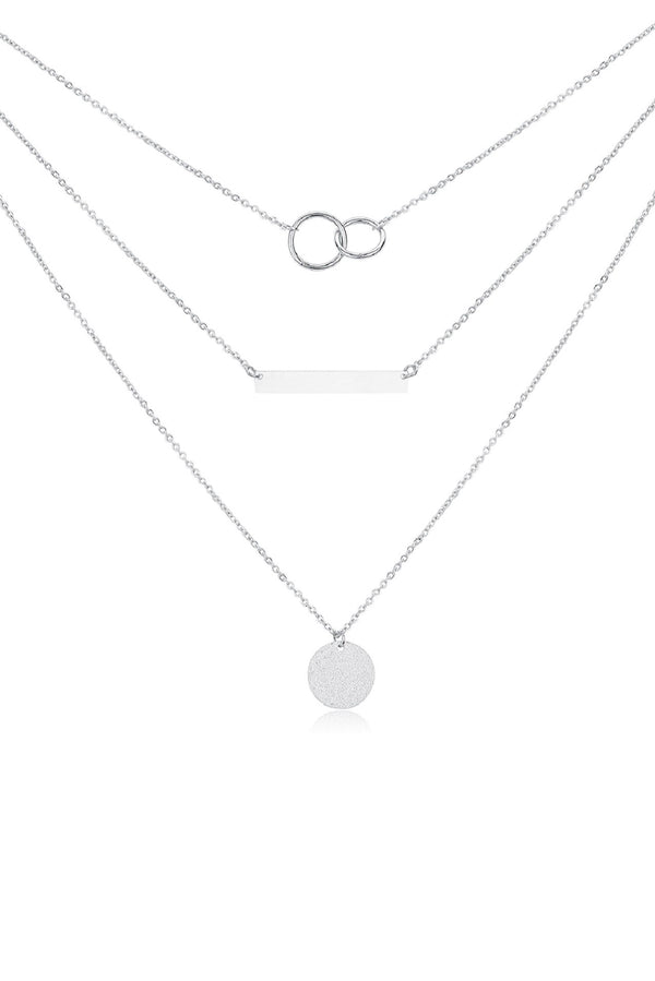 Layered Sterling Silver Bar & Circle Necklace HAUS OF DECK 