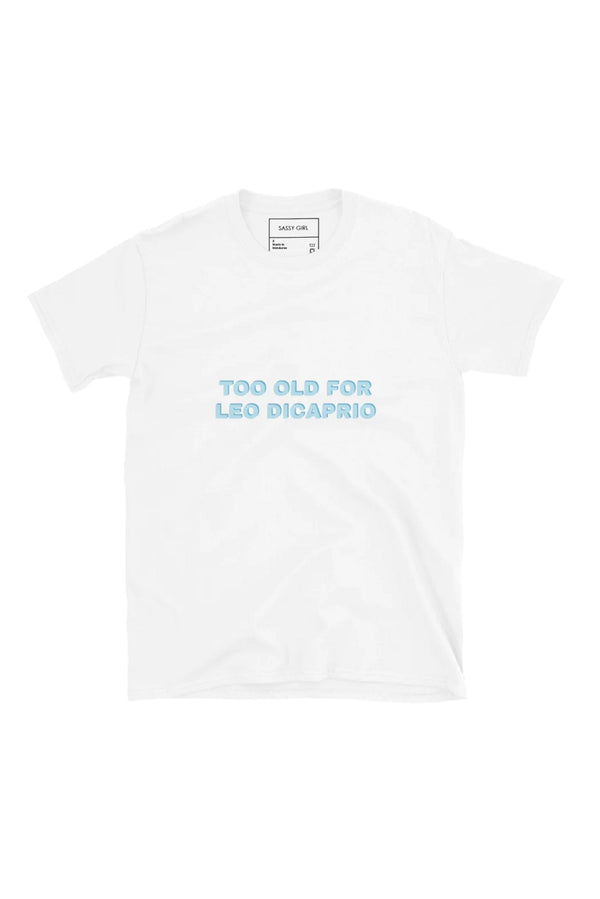 SASSY GIRL Women's White T-Shirt Leo Dicaprio