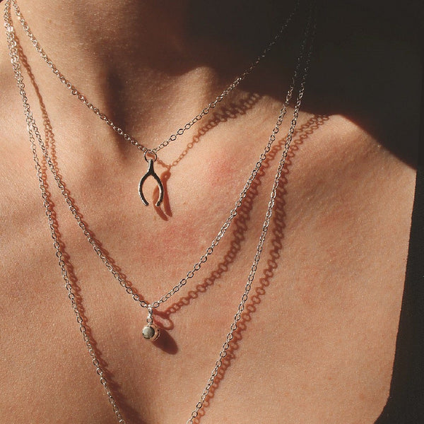 Silver wishbone deals pendant