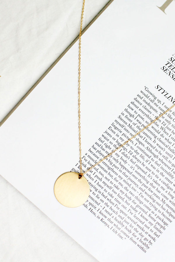 Skinny Gold Circle Necklace HAUS OF DECK 
