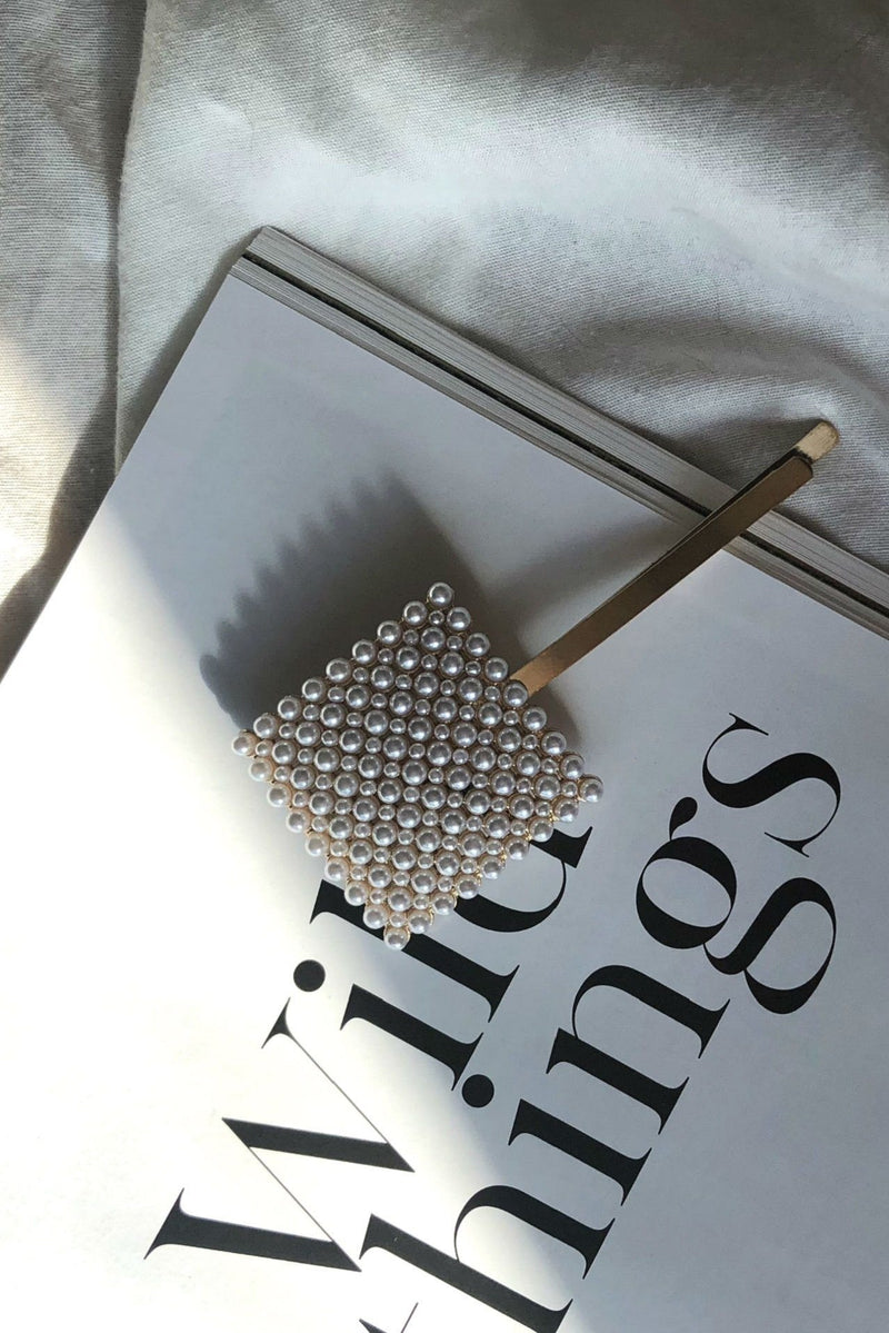 Square Pearl Hair Slide HAUS OF DECK 