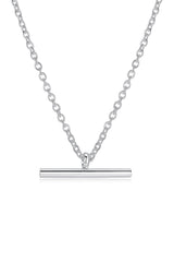 Sterling Silver T-Bar Circle Chain Necklace Layering Set HAUS OF DECK 