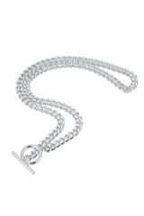 Sterling Silver T-Bar Circle Chain Necklace Layering Set HAUS OF DECK 