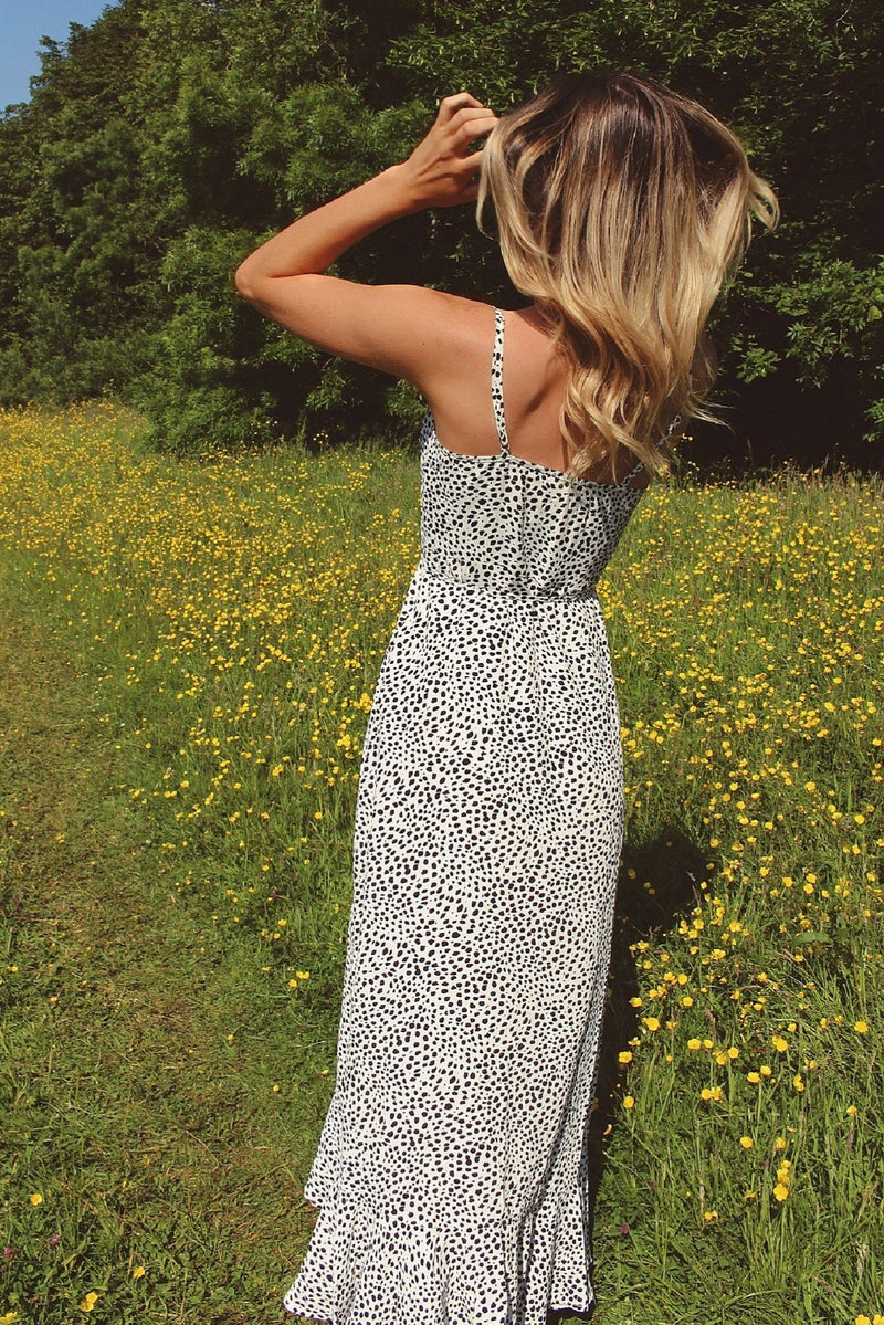 White Leopard Print High Low Dress HAUS OF DECK 